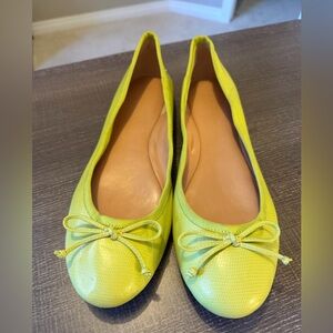 Banana Republic Lime Green Leather Ballet Flats